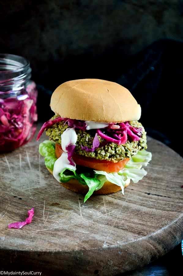 spicy lentil veggie burger