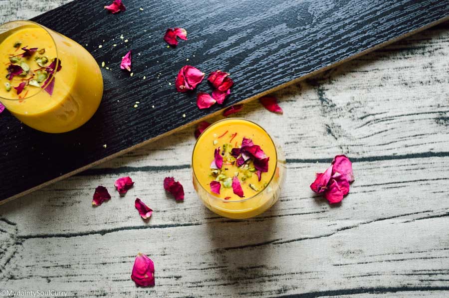 Vegan Mango rose lassi