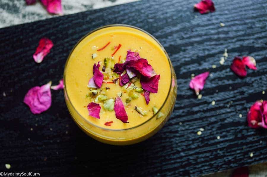 Mango rose lassi