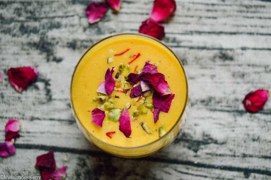 Vegan Mango rose lassi