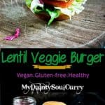 Spicy lentil veggie burger #vegan #healthy