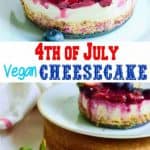 4th of july Vegan cheesecake, #VEGAN #dessert #healthy