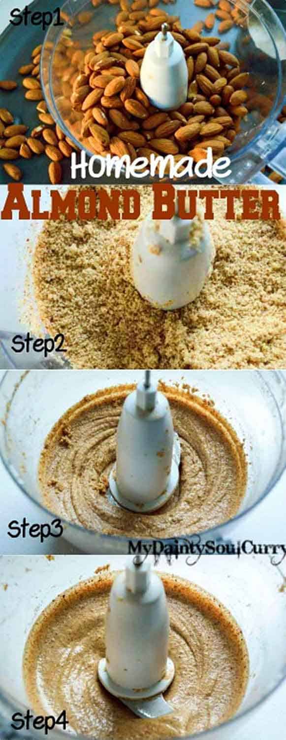 Homemade Almond butter, quick, easy recipe with step-by-step guide