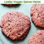 Thai lentil burger with mixed lentils+herbs+spices #vegan #healthy