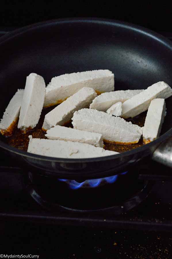 Tofu in raw vegan gyro