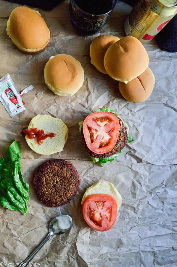 Thai lentil burger