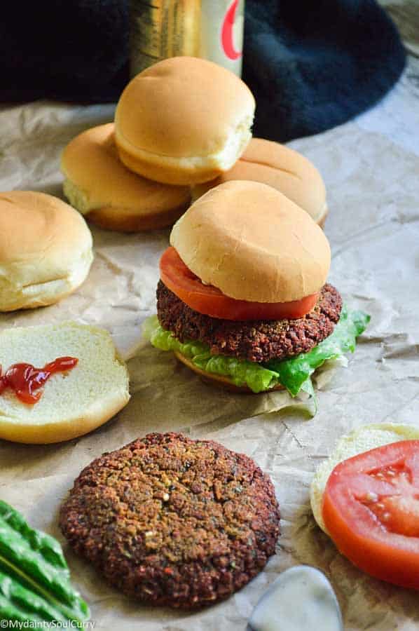 Thai lentil burger