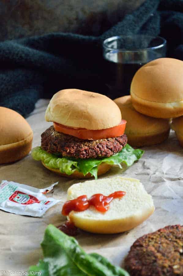 Thai lentil burger