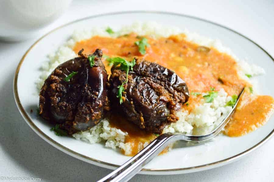 spice stuffed eggplant