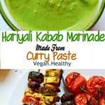 Veggie hariyali kabab marinade from curry paste, #vegan #healthy
