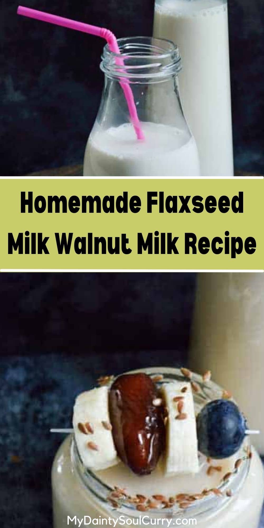 Homemade Vegan Flaxseed Milk Walnut Milk Recipe