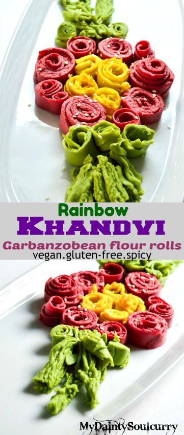rainbow khandvi rolls
