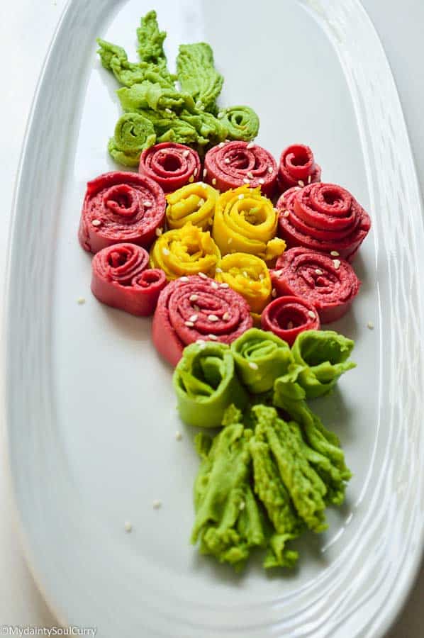 rainbow khandvi rolls 