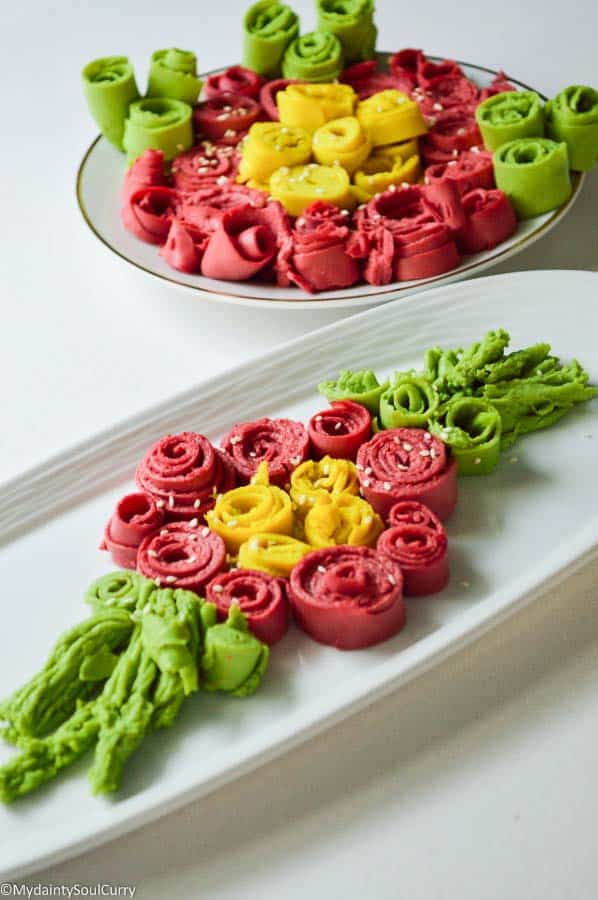 rainbow khandvi rolls