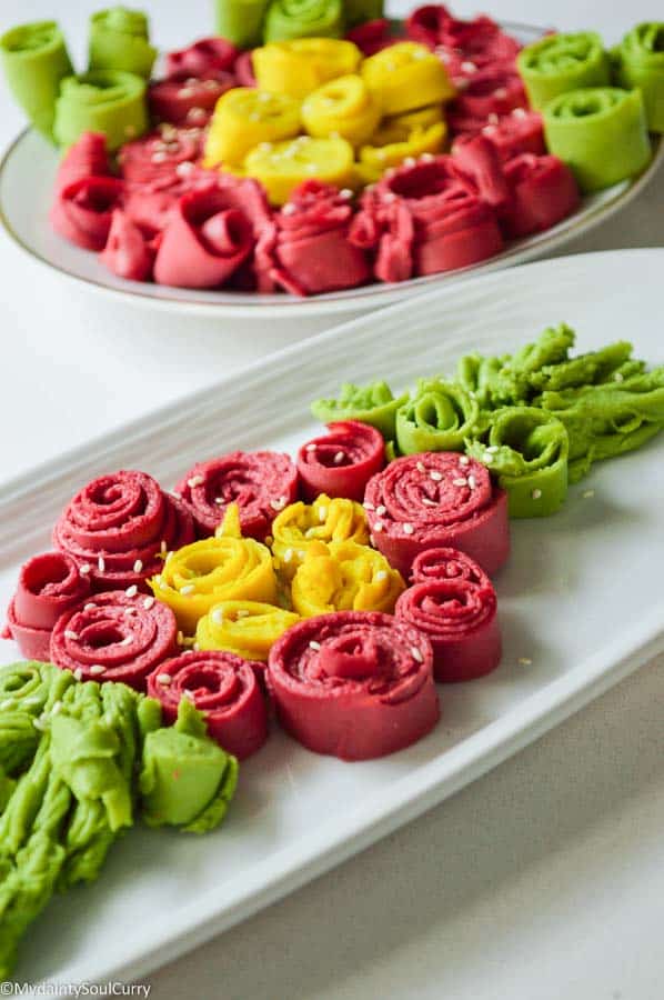 rainbow khandvi rolls 