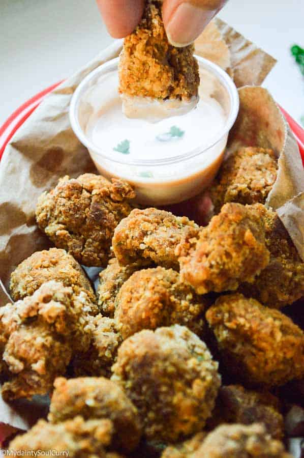 spicy baked vegan popcorn seitan