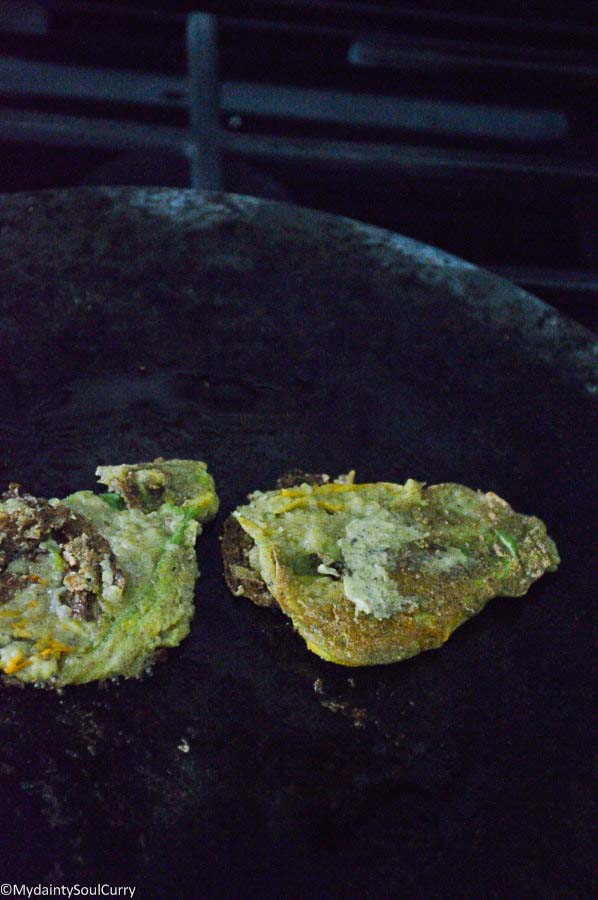 vegan Indian-style pumpkin blossom fritters