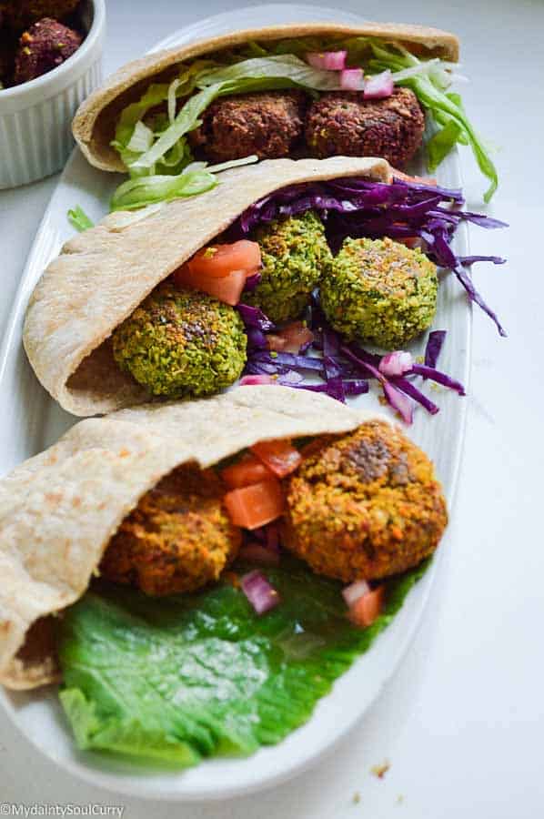 vegan rainbow falafel