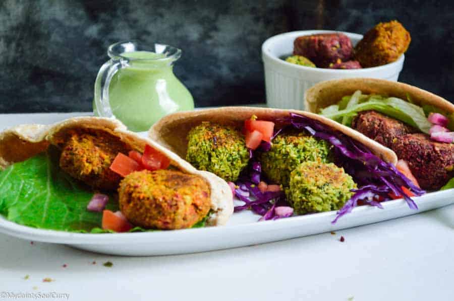 vegan rainbow falafel