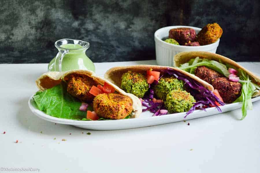 vegan rainbow falafel