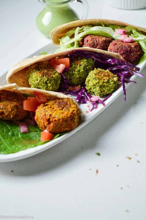 vegan rainbow falafel