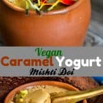 Vegan mishti doi or sweetened vegan yogurt