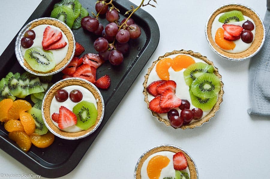 No Bake Vegan Fruit Tart with Aquafaba Cream