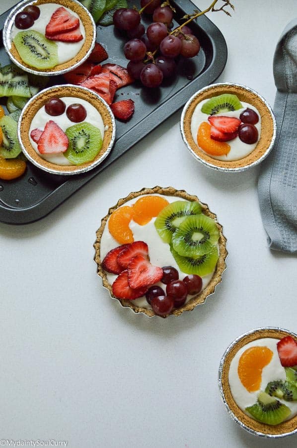 No Bake Vegan Fruit Tart with Aquafaba Cream