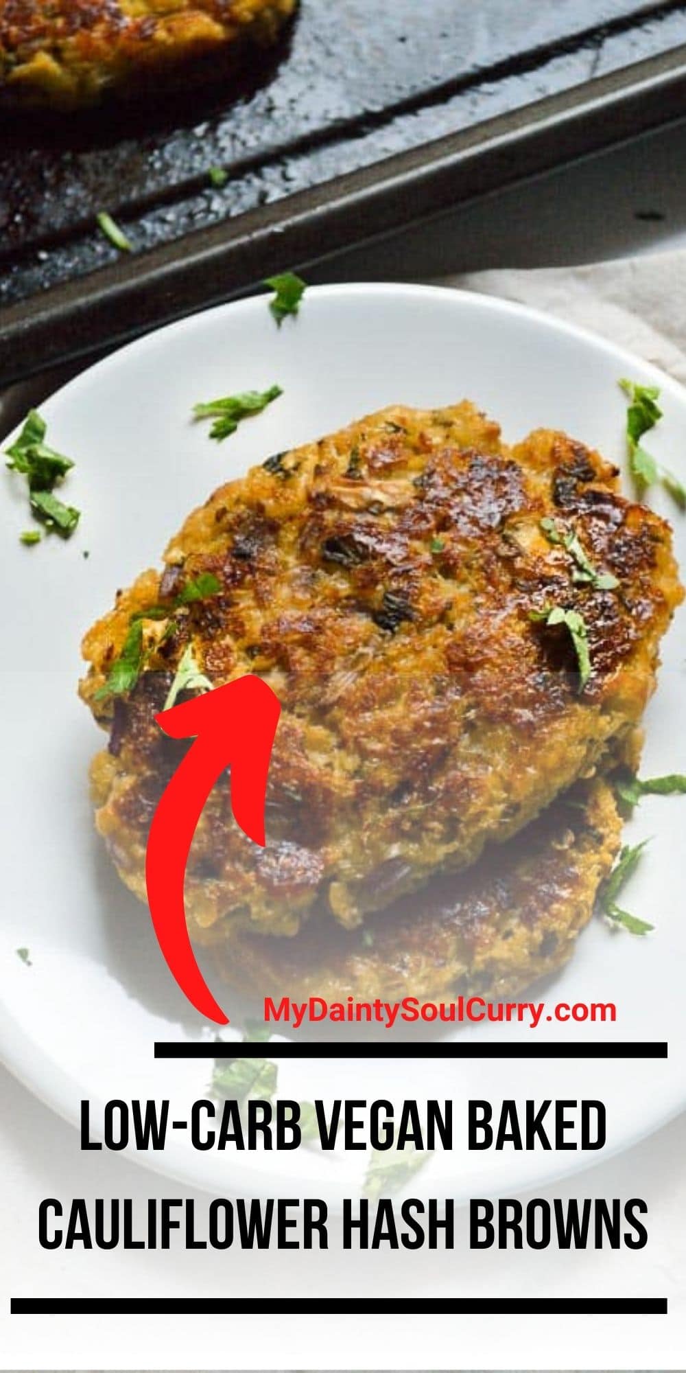 Lowcarb Vegan Baked Cauliflower Hash Browns Recipe