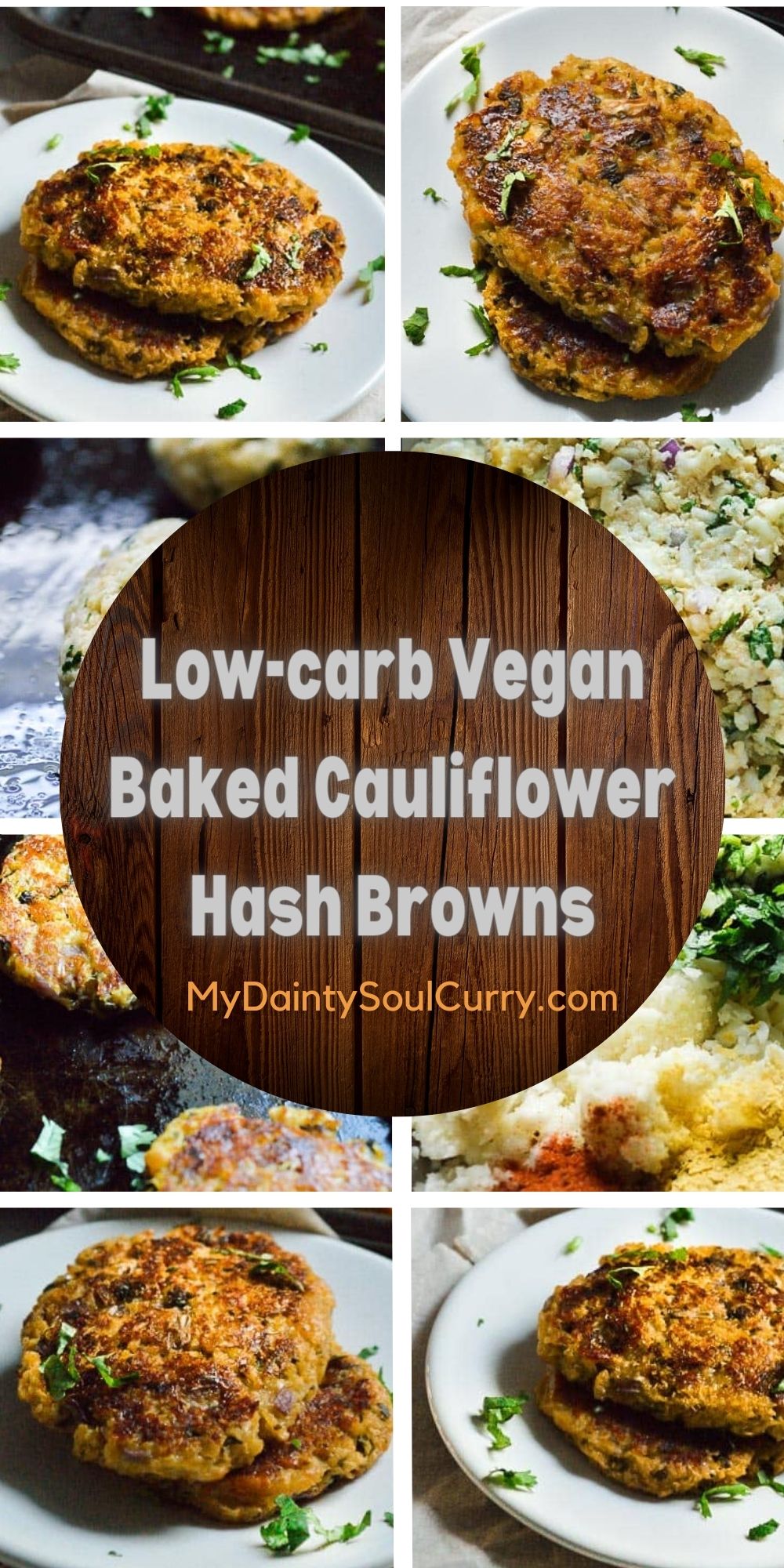 Lowcarb Vegan Baked Cauliflower Hash Browns Recipe