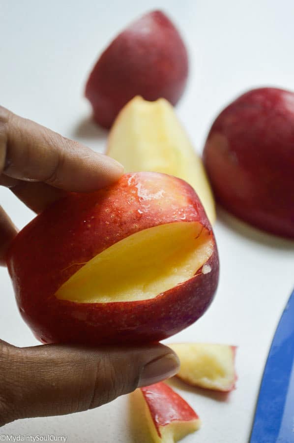 quick vegan Halloween apple monsters