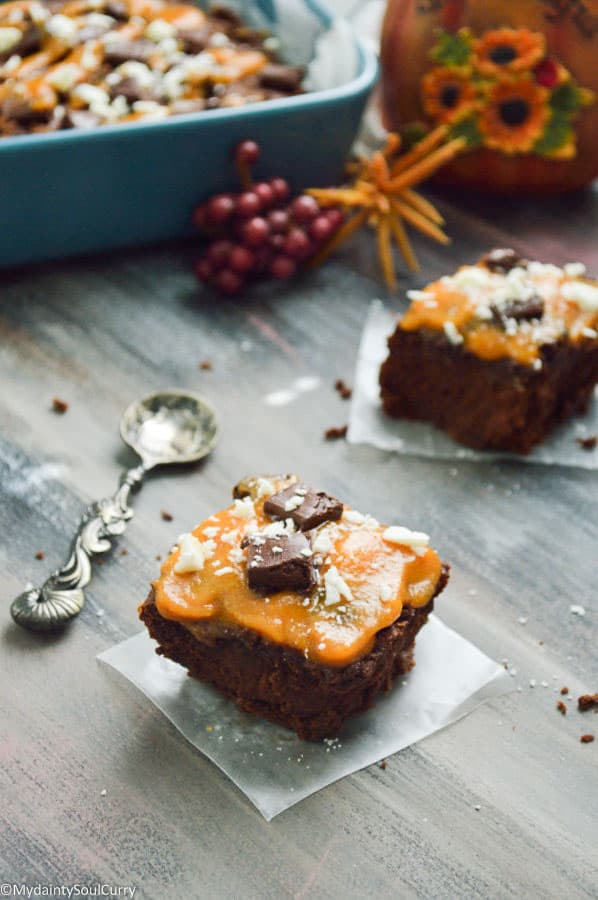 Low-carb Vegan Thanksgiving Pumpkin Brownie