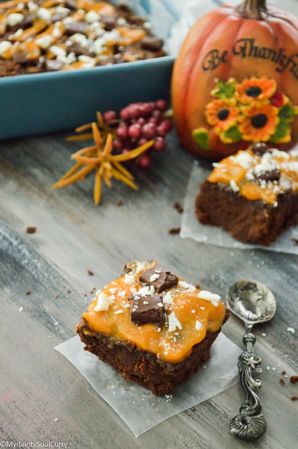 Low-carb Vegan Thanksgiving Pumpkin Brownie