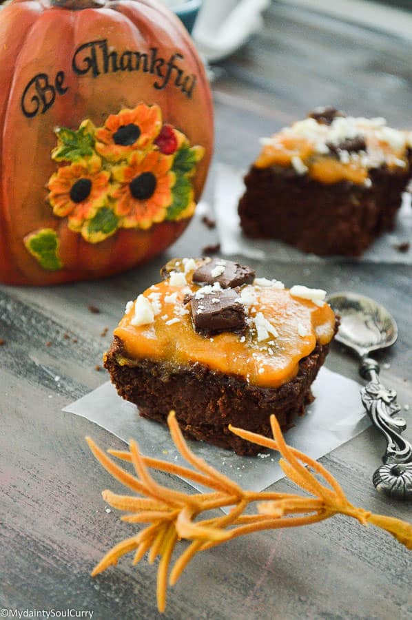 Low-carb Vegan Thanksgiving Pumpkin Brownie