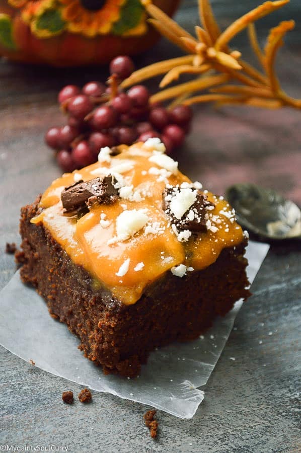 Low-carb Vegan Thanksgiving Pumpkin Brownie - My Dainty Soul Curry