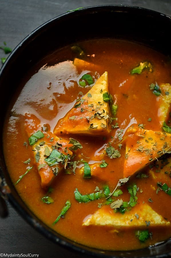 easy five minute vegan paneer masala