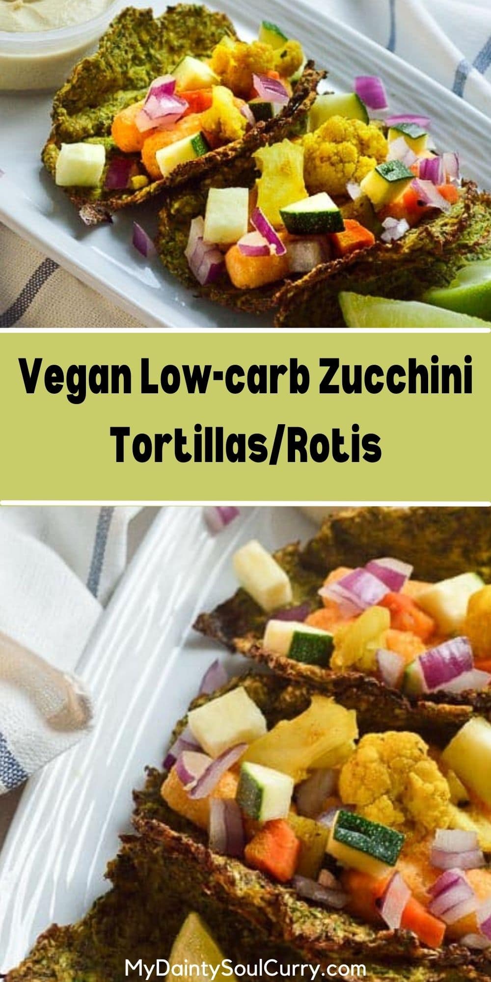 Vegan Low-carb Zucchini Tortillas/Rotis Baked Recipe