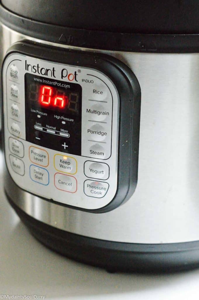 Pressure cooking in instant pot