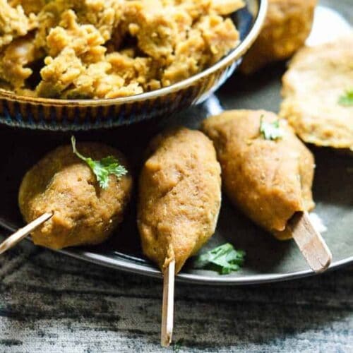 Chicken seitan dish on plate