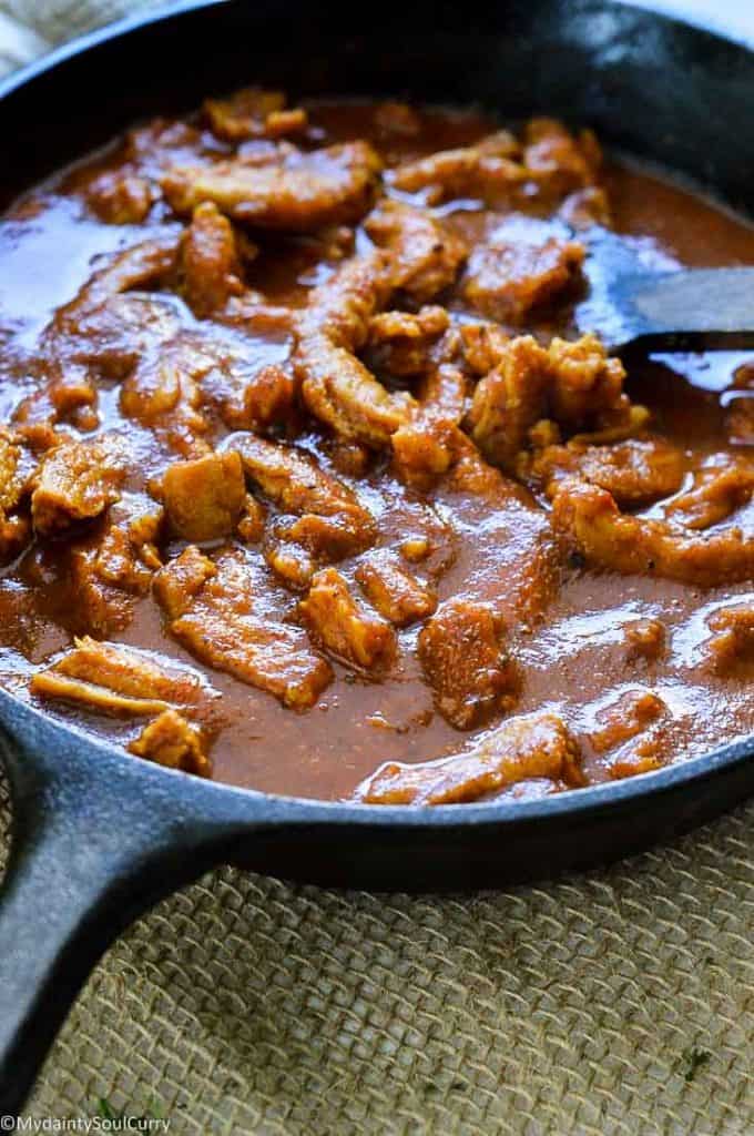 Vindaloo Curry with soy curls and homemade vindaloo paste