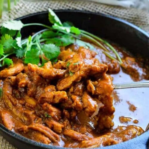 Vindaloo curry in pot