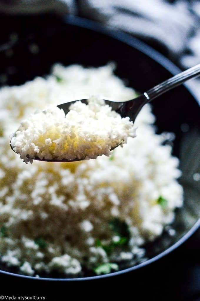 Instant pot Cauliflower Rice, quick and easy process and makes a huge batch