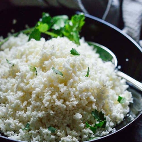 Instant pot Cauliflower Rice, quick and easy process and makes a huge batch