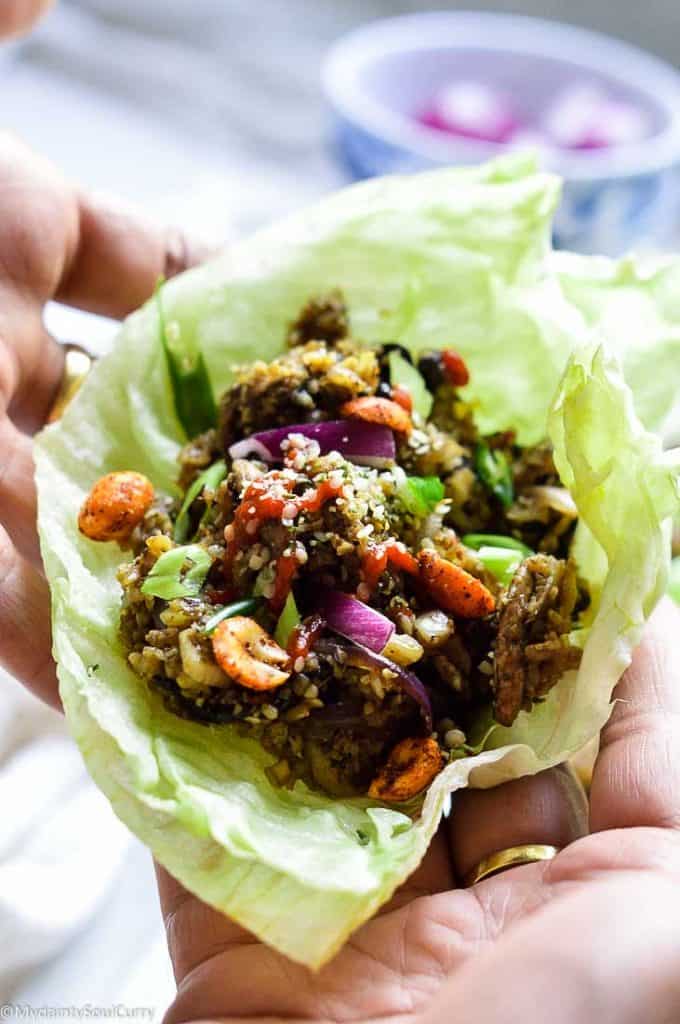 Easy, Instant Pot Cauliflower lettuce wraps