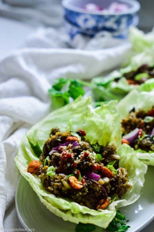 Cauliflower Lettuce Wraps {IP & PF Chang} My Dainty Soul Curry
