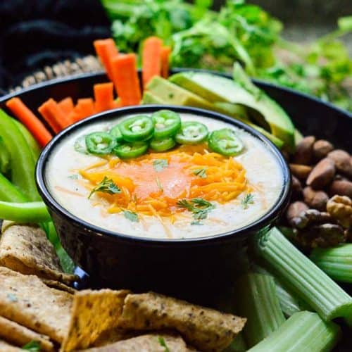 Keto cauliflower queso dip