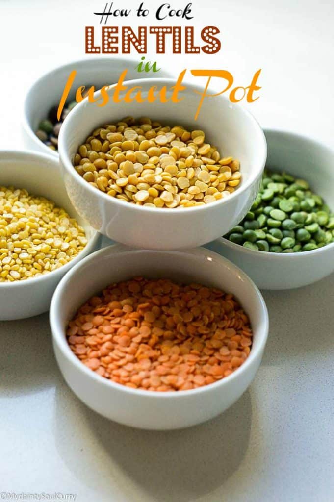 How to cook lentils in instant pot, easy lentil cooking with pressure cook time and a chart