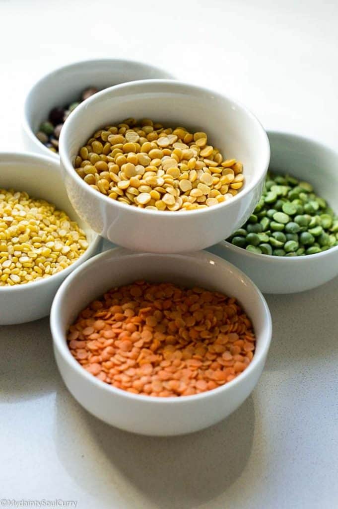 Different types of lentils