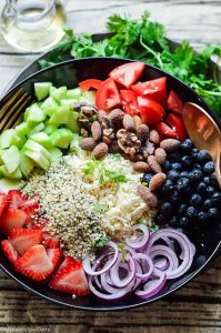 Keto cauliflower tabbouleh ingredients, easy to follow process and a video recipe