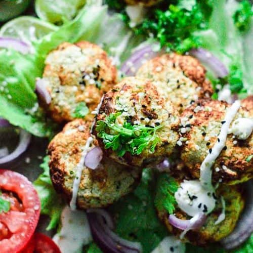 vegan keto falafel made from cauliflower and spices